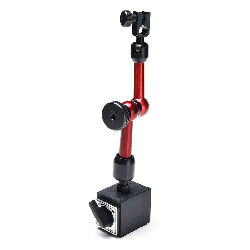 [Australia - AusPower] - AGPtek 3-Joint Red Adjustable Magnetic Base Holder for Digital Dial Indicator 