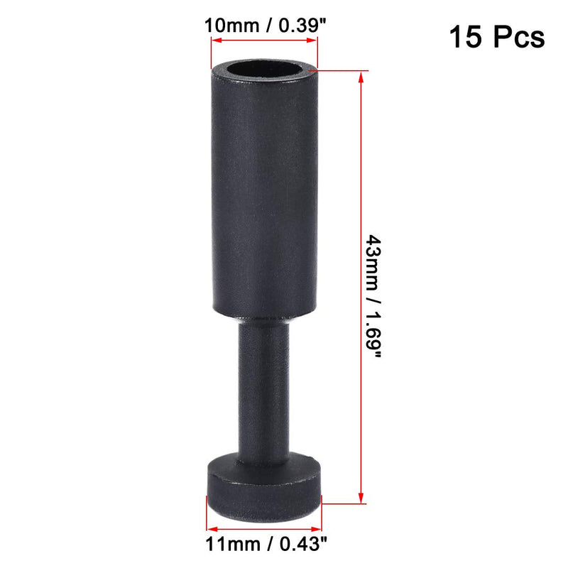 [Australia - AusPower] - uxcell Push to Connect Fittings, Cap Style Pneumatic Blanking Plugs, Fit for 10mm Inner Dia. Air Hose Tube Pipe, Plastic, Black, Pack of 15 