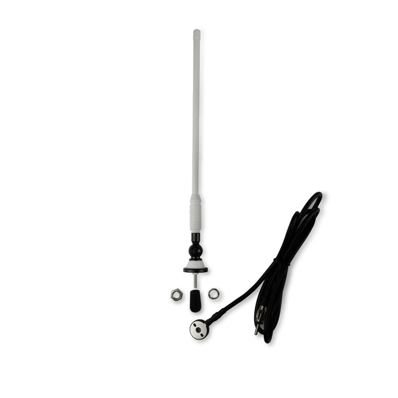 [Australia - AusPower] - Herdio Waterproof Marine Antenna Rubber Duck Dipole Flexible Mast FM AM Antenna for Boat Radio Car ATV UTV RZR SPA White 