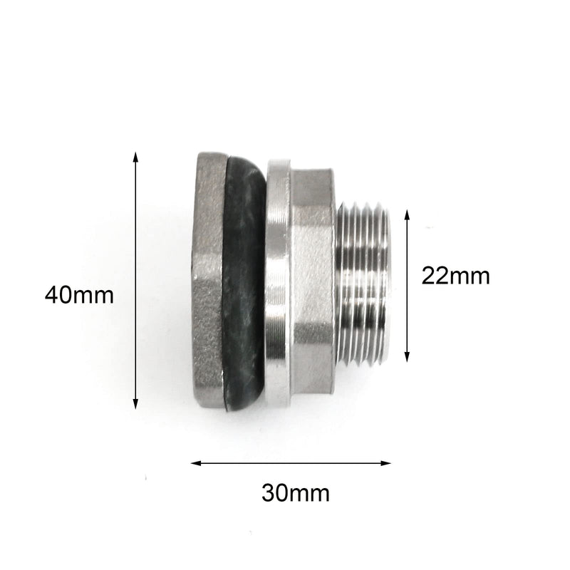 [Australia - AusPower] - heyous Bulkhead Fittings Stainless Steel 1/2" NPT Female Thread Water Tank Connector Adapter Fitting with Gasket for Water Tank, Bathtub and Sink, Compression Bulkhead Fittings 