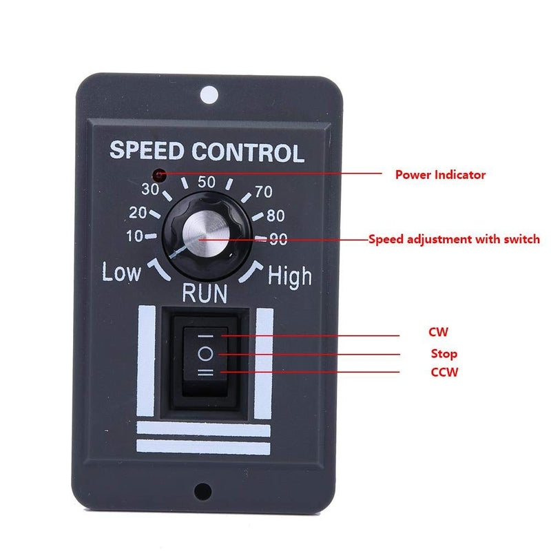 [Australia - AusPower] - Motor Speed Controller, DC 12V-60V 10A CW/CCW Adjustable Speed with Switch Controller DC Motor Governor DC Motor Speed Controller 