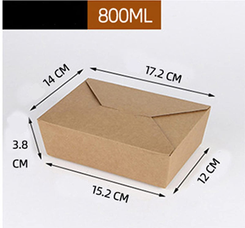 [Australia - AusPower] - 12 Pack Take Out Food Containers Microwaveable Kraft Brown Take Out Boxes,Disposable Kraft Paper Take Out Box Microwaveble Leak and Grease Resistant (6.8" x 5.5" x 1.5") 6.8" x 5.5" x 1.5" 