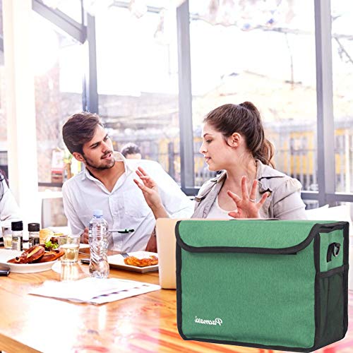 [Australia - AusPower] - PACMAXI Drink Carrier for Delivery and Food Delivery Bag, Drink Holder for Take Out Office, Picnic, Beach and Outdoor Activities, Waterproof Cup Carrier Tote with Removable Dividers (3 Cups, Green) 3 Cups 