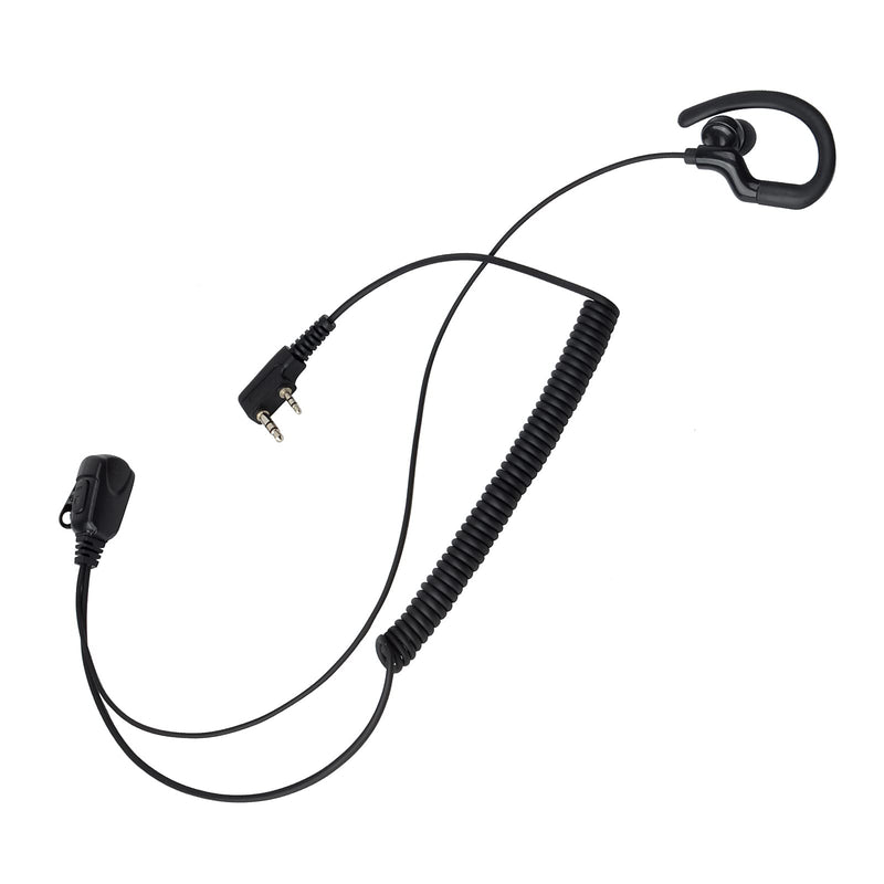 [Australia - AusPower] - HYSHIKRA G Shape Earpiece, Headset Coil Cable with PTT and Speaker Mic for BaoFeng UV-5R 5RA 5RB 5RC 5RD 5RE 5REPLUS 3R+ Kenwood Retevis Two Way Radio Accessories (Fit Right Ear Only) 