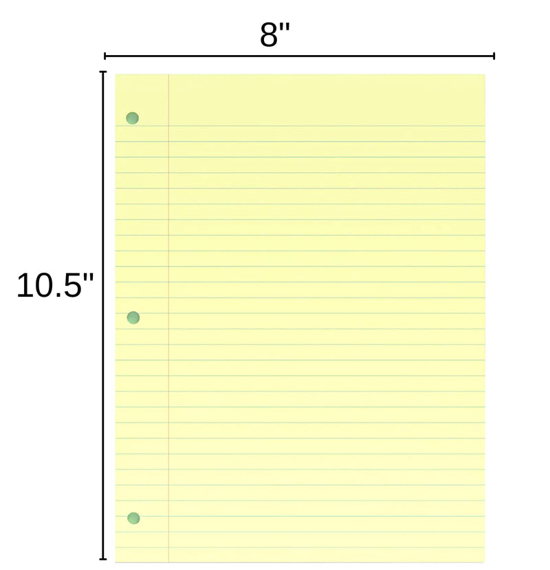 [Australia - AusPower] - 1InTheOffice Wide Filler Paper, Loose Leaf Binder Paper, Pastel, 8"W x 10.5"H, 100/Pack 