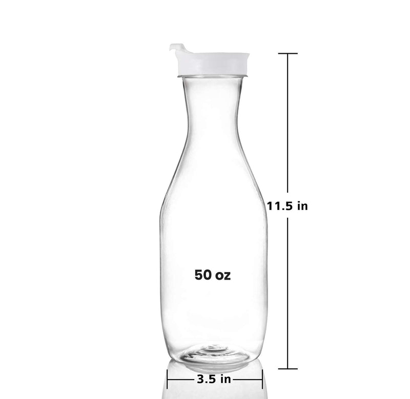 [Australia - AusPower] - Party Bargains 50 Oz. Clear Plastic Pitcher - [3 Pack] White Cap Premium Quality & Heavy Duty Water Containers - Excellent for Iced Tea, Powdered Juice, Cold Brew, Mimosa Bar 3 