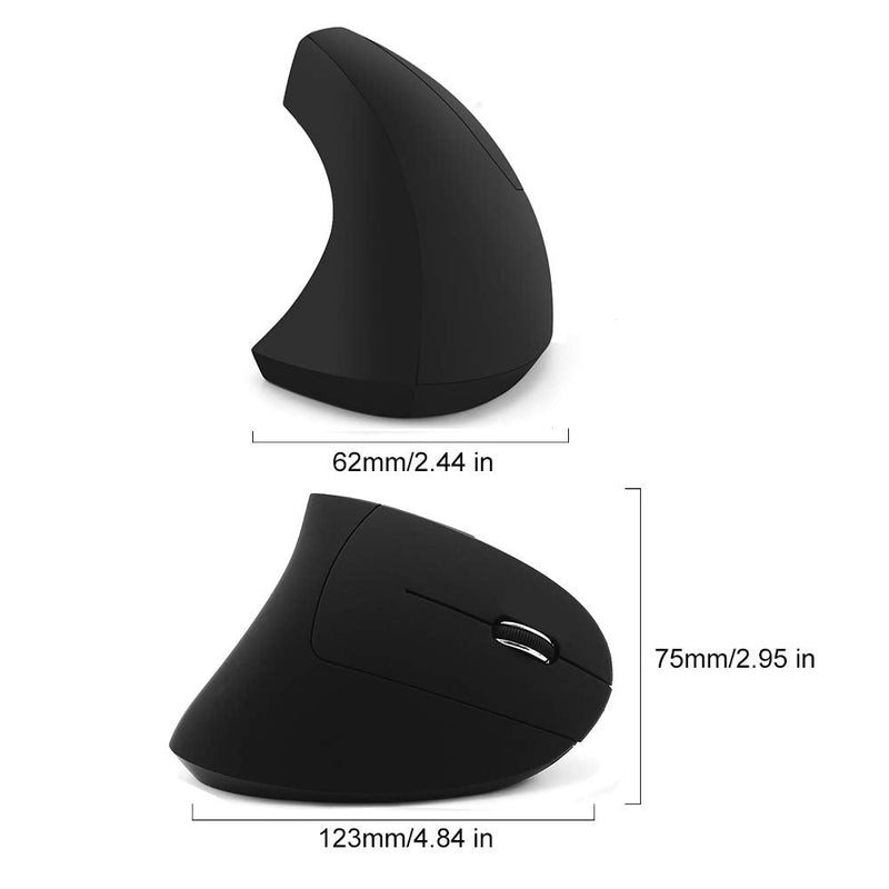 [Australia - AusPower] - FIRSTMEMORY Wireless Vertical Mouse, Wireless Ergonomic Vertical Mouse, 2.4G High Precision Optical Mice 800/1200/1600DPI for PC Laptop Desktop Mac (Ergonomic Mouse-Rechargeable) Ergonomic Mouse-Rechargeable 