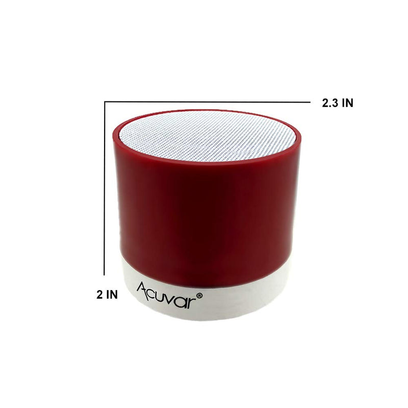 [Australia - AusPower] - 2 Acuvar Wireless Rechargeable Mini Speaker Pods with Micro SD Card Reader and USB Compatibility (Red & Black) 