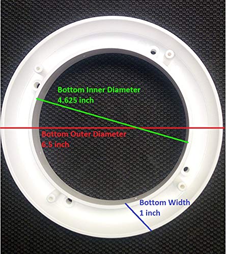 [Australia - AusPower] - 2 Pack White Plastic 1" Depth Ring Adapter Spacer for 5.25"- 6" Car Speaker USA 