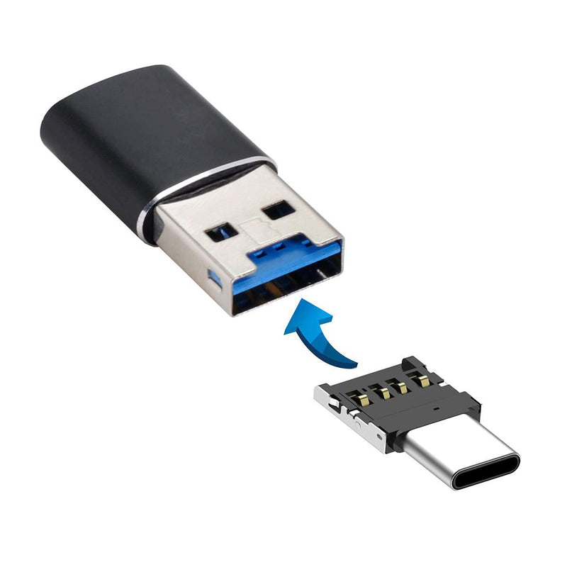 [Australia - AusPower] - Cablecc USB 3.0 to Micro SD SDXC TF Card Reader with Micro Type-C USB-C OTG Adapter for Tablet/Cell Phone… Black USB3.0-TF +USB-C OTG 