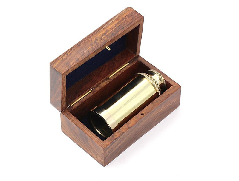 [Australia - AusPower] - Roorkee Instruments India Brass Telescope with Box/Unique Gift/Toy Telescope for Kids 