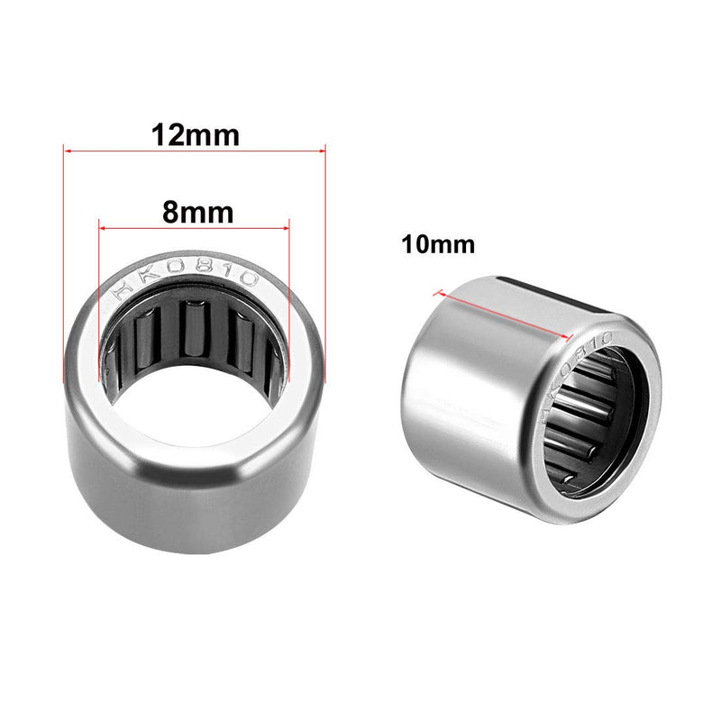 [Australia - AusPower] - uxcell HK0810 Drawn Cup Needle Roller Bearings, Open End, 8mm Bore Dia, 12mm OD, 10mm Width (Pack of 5) 8x12x10mm 