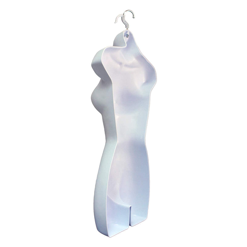 [Australia - AusPower] - White Female Mannequin Hip Long Hollow Back Body Torso Dress Form & Hanging Hook, S-M Sizes (1) 1 