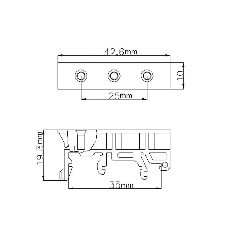 [Australia - AusPower] - PCB Bracket - 10sets 35mm PCB DIN C45 Rail Adapter Circuit Board Mounting Bracket Holder Carrier 