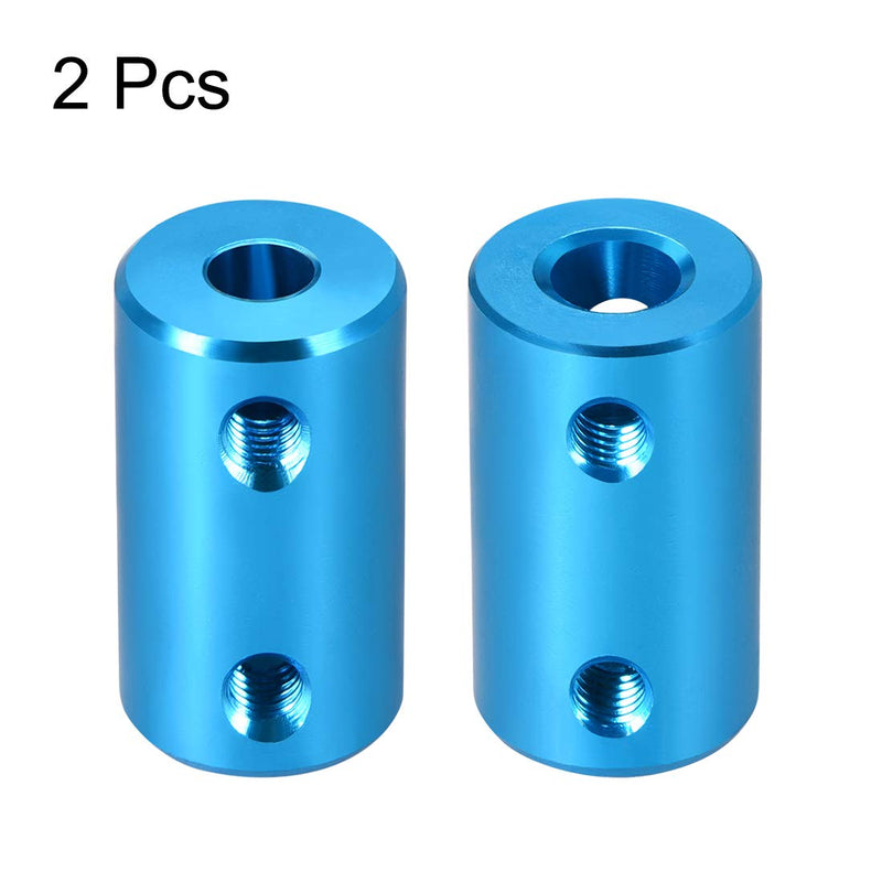 [Australia - AusPower] - uxcell 5mm to 6mm Bore Rigid Coupling Set Screw L25XD14 Aluminum Alloy,Shaft Coupler Connector,Motor Accessories,Blue,2pcs 