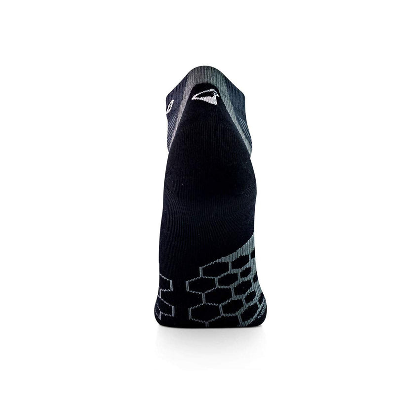 [Australia - AusPower] - Thirty48 Performance Compression Low Cut Running Socks for Men and Women | More Compression Where Needed [3 Pair] Black/Gray X-Large 