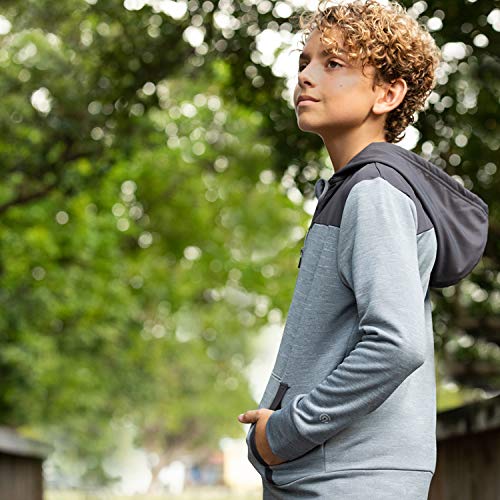 [Australia - AusPower] - C9 Champion Boys' Tech Terry Woven Pieced Full Zlip Jacket Medium Concrete Heather/Charcoal 