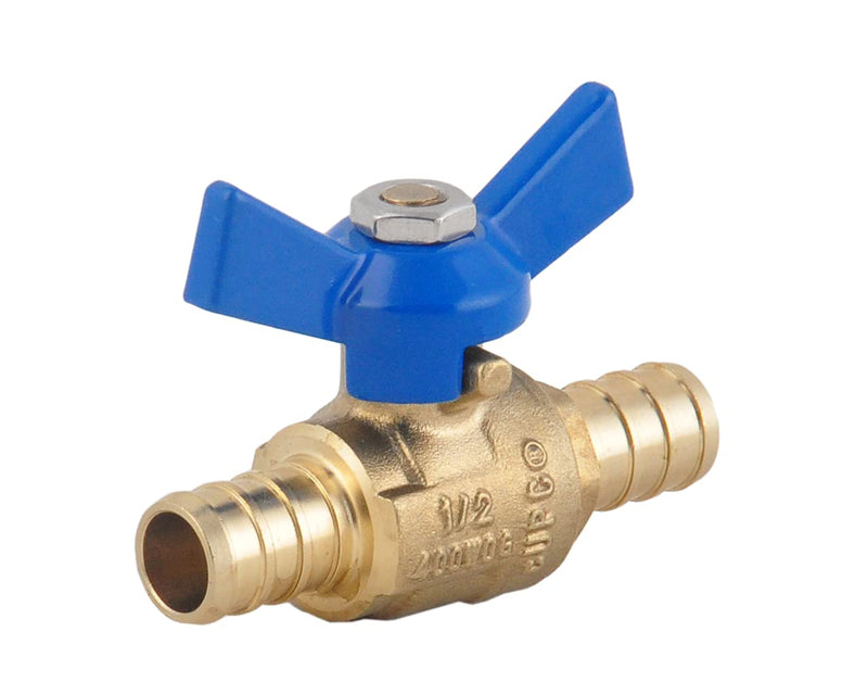 [Australia - AusPower] - PEX Brass Ball Valve, 1/2-in PEX Lead Free Brass Shut off Ball Valve with Red & Blue T (Butterfly ) Handle , PEX Barb Water Valve with cUPC Certified for Cold and Hot water-LD Brand (2-Pack) 2 1/2-in T handle R&B 