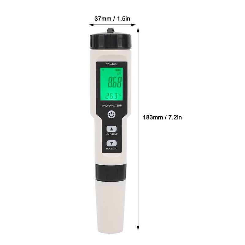 [Australia - AusPower] - 4 in 1 Portable Water Quality Monitor Test Pen 0.01-14.00pH Measuring Range PH ORP H2 Temperature Tester YY-400 