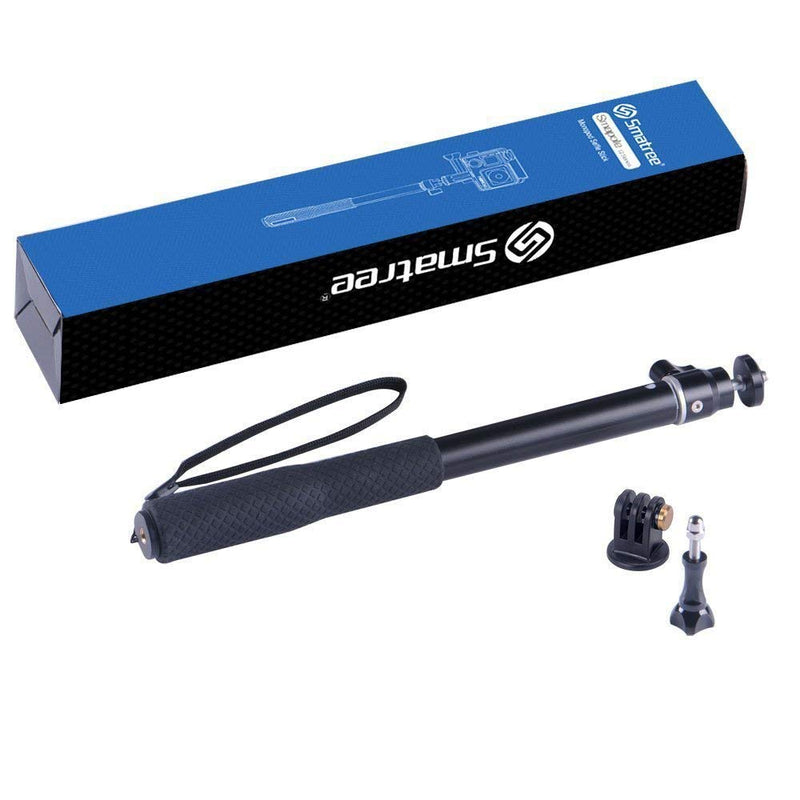 [Australia - AusPower] - Smatree Extendable Aluminum Selfie Stick/Monopod Compatible for GoPro Max/Hero 10/9/8/7/6/5/4/3+/GOPRO Hero(2018)/AKASO GeekPro SJCAM SJ4000 SJ5000 Xiaomi Yi Camera Action 2 Camera 