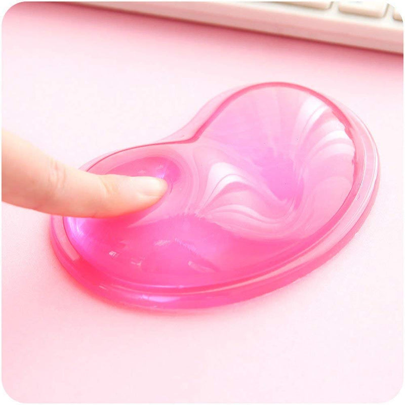 [Australia - AusPower] - LetGoShop Silicone Gel Wrist Rest Heart-Shaped Translucence Ergonomic Mouse Pad Cool Hand Pillow Effectively Wrist Fatigue(Pink) Pink 