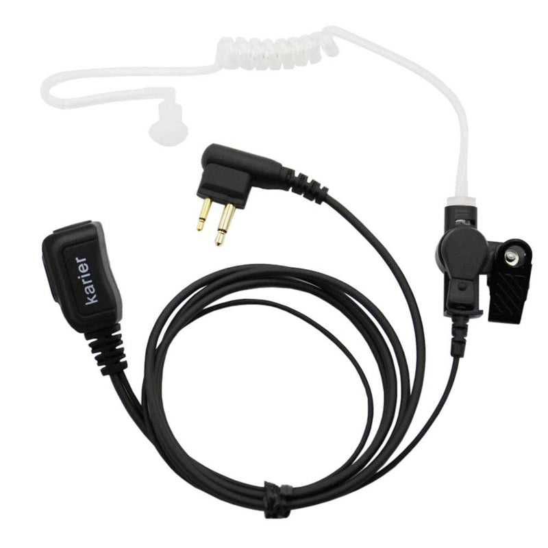 [Australia - AusPower] - Karier 2 Pin Walkie Talkie Headset Earpiece with PTT Mic and Transparent Acoustic Tube for Motorola CLS1410 CLS1100 CP200 GP3188 Two-Way Radios (5 Pack) 