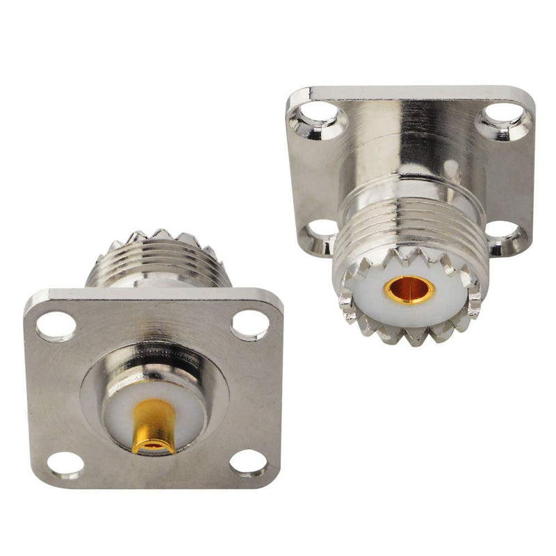 [Australia - AusPower] - BOOBRIE 10-Pack UHF Female SO239 4-Hole Panel Chassis Mount Flange Panel Mount Adapter Solder Cup RF Coaxial Coax Connector Adapter for PL259 Male Plug 10 pack 