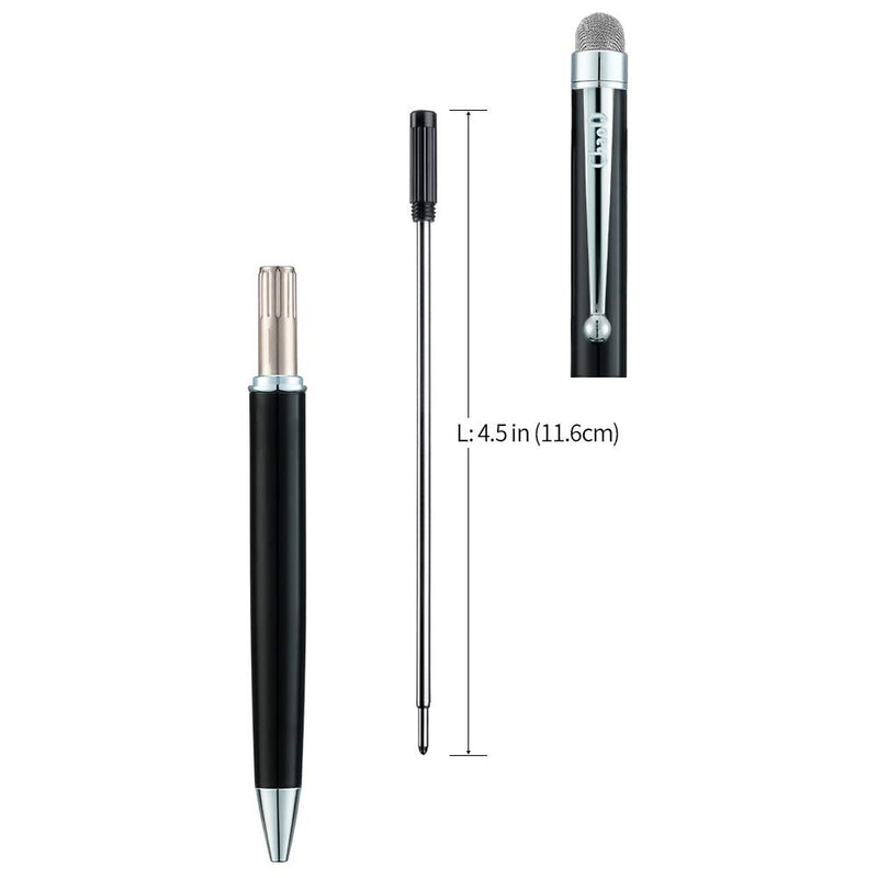 [Australia - AusPower] - ChaoQ Stylus Pen, 4 Pcs Hybrid Mesh Fiber Tip Stylus Pens and Ballpoint Pens for Touch Screen Devices with 6 Extras Mesh Fiber Tips 6 Rubber Tips (4 Pens and 12 Tips) - Black, White, Red, Blue Black, Blue, Red, White 
