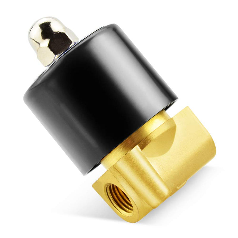 [Australia - AusPower] - TAILONZ PNEUMATIC 1/4 Inch NPT 12V/24V/110V/220V Brass Electric Solenoid Valve 2W025-08 Normally Closed Water, Air, Diesel DC12V 1/4" 