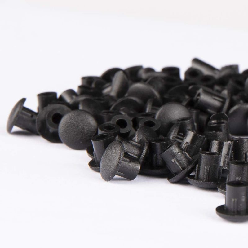 [Australia - AusPower] - KINMAD 300 Pcs 4.4mm 0.17" Plastic Hole Plug Button Top Blanking Drilling Cover Caps Plugs for Chair Cabinet Cupboard Shelf, Black 300 Pieces 