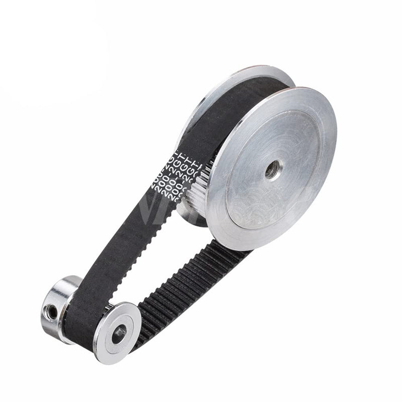 [Australia - AusPower] - 2pcs Aluminum 5mm Bore 2GT Pulley 60 Tooth + 2pcs GT2 20T Timing Belt Synchronous Wheel +2pcs 200mm Closed Loop Rubber Belt for 6mm Width Belt 3D Printer CNC Machine 