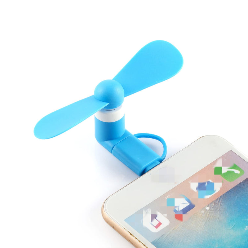 [Australia - AusPower] - Mini Cell Phone Fan - Colorful and Powerful 2-in-1 Fan Compatible for iPhone, iPad, Android Smartphone,Tablet - Cell Phone Summer Accessories - (6-Pack) 