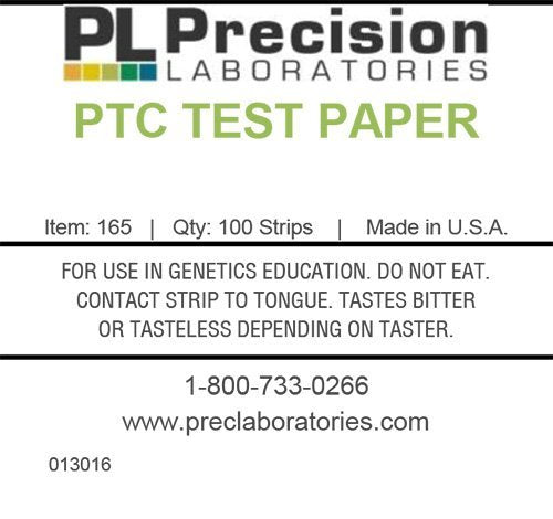 [Australia - AusPower] - Eisco Labs Phenylthiourea (PTC) Paper Strips - Genetic Taste Testing (Vial of 100) - Model FSC1031 - Pack of 5 