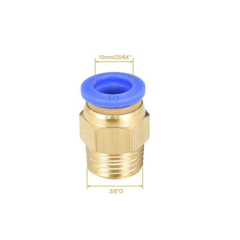 [Australia - AusPower] - uxcell Straight Pneumatic Push to Quick Connect Fittings G3/8 Male x 10mm Tube OD 10pcs 