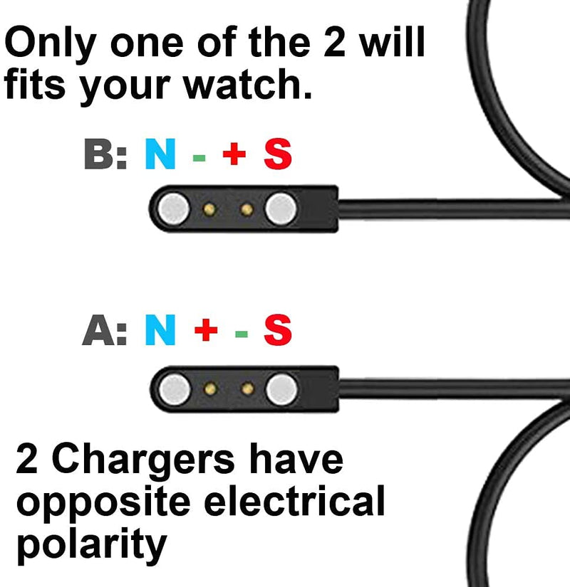 [Australia - AusPower] - Smart Watch Charger Magnetic Set of 2.84mm Gap of Charging Pins, Fit for ID205L ID205U ID205S ID205G ID216 ID205G Smart Watch, ONLY 1 Piece of The Two (A or B) Will fit Your Device 