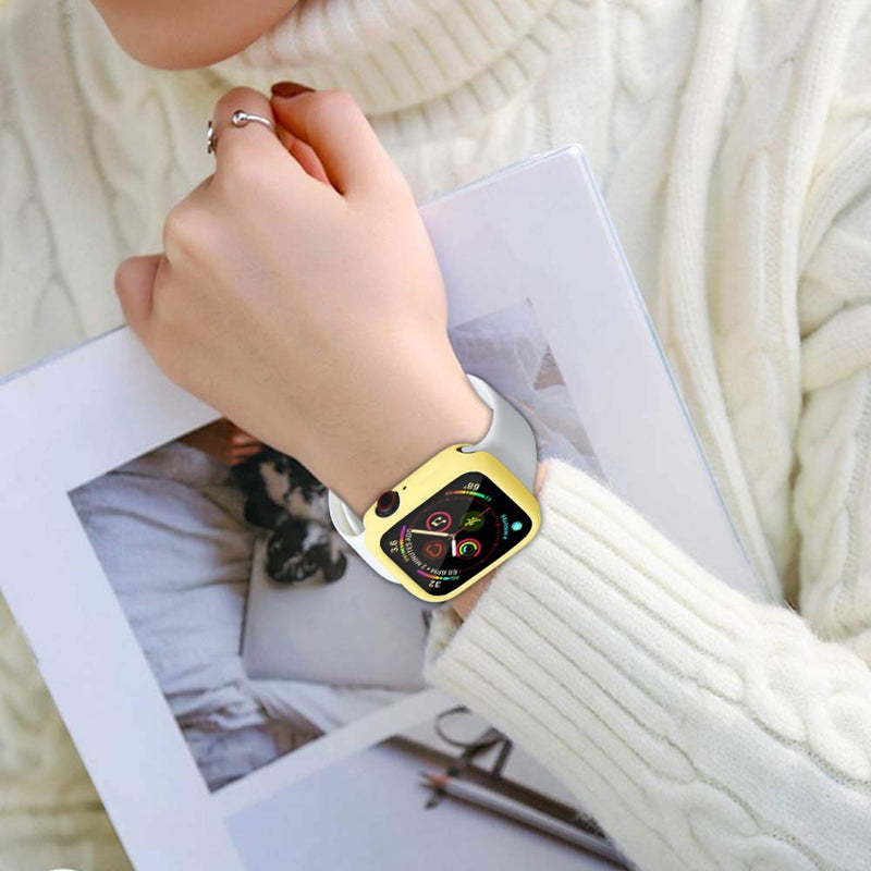 [Australia - AusPower] - BOTOMALL for Apple Watch Case 40mm Series 6/5/4/SE Premium Soft Flexible TPU Thin Lightweight Protective Bumper Cover Protector for iWatch(Light Yellow,40MM Series 4/5/6/SE) light yellow 
