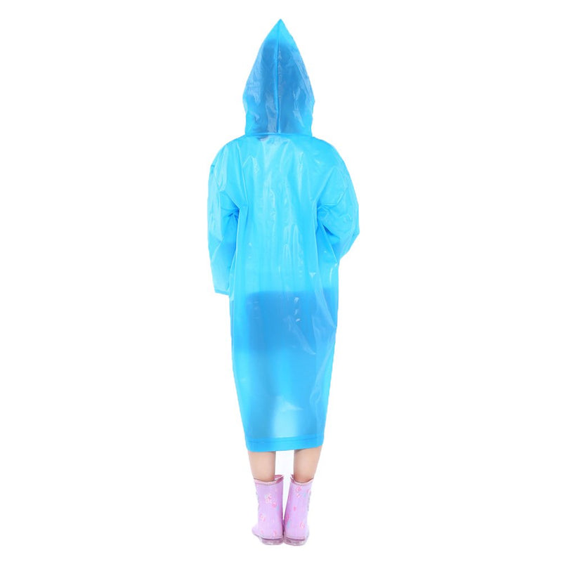 [Australia - AusPower] - Portable Kids Rain Poncho, Opret Reusable Raincoat with Hoods and Sleeves, Durable, Lightweight for Outdoor Activities 2 Pack Blue 