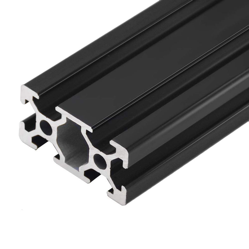 [Australia - AusPower] - 2 Pcs 2040 CNC 3D Printer Parts European Standard Anodized Linear Rail Aluminum Profile Extrusion for DIY 3D Printer Black (500mm) 500 mm 