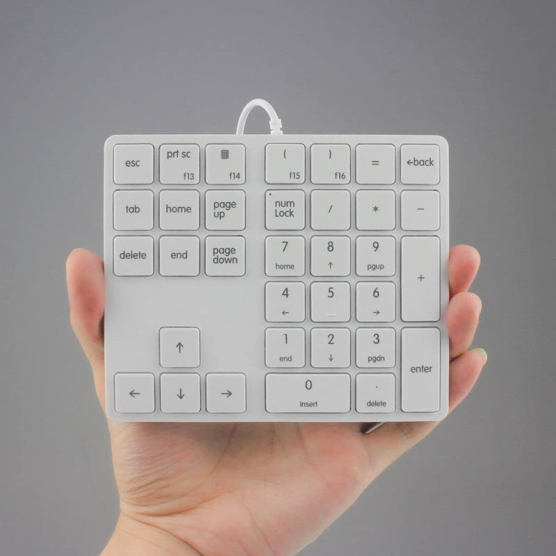 [Australia - AusPower] - Numeric Keypad 34 Keys (30%) Mini Multifunctional Wired Numpad Portable Keypad White Magicforce by Qisan 