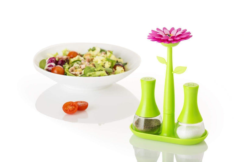 [Australia - AusPower] - Vigar Flower Power of Salt and Pepper Mills Green Plastic 10 x 4 x 12 cm 