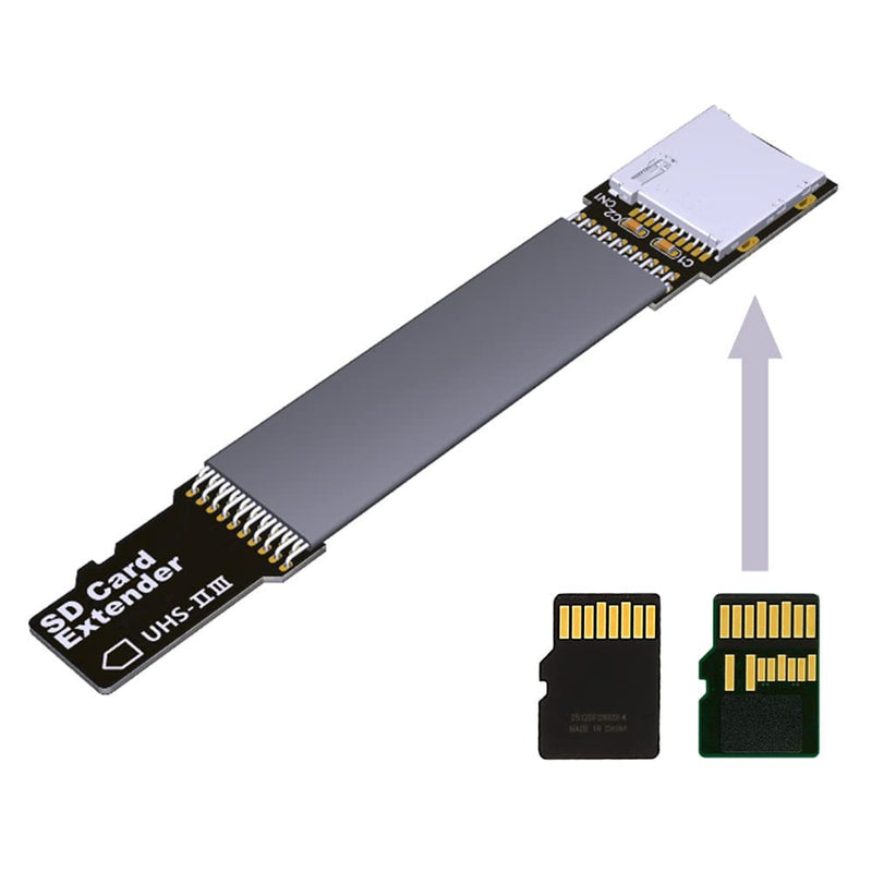 [Australia - AusPower] - Xiwai TF Micro SD Male Extender to TF Card Female Extension Cable Adapter Flexible SD/SDHC/SDXC UHS-III UHS-3 Black TF Male - TF Female 