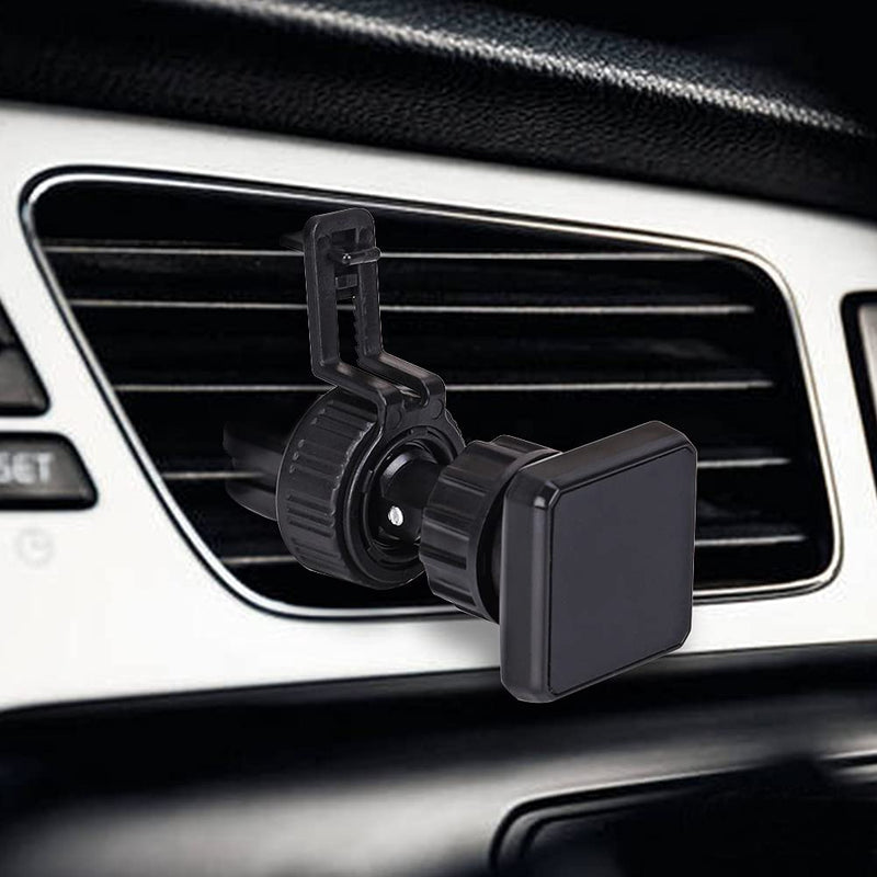[Australia - AusPower] - SALEX Magnetic Car Mount with Swivel Head. Black Mobile Phone Holder for Horizontal Air Vent. Clip-On Adjustable Bracket for Smartphone, GPS, Small Tablet. Universal Cradle for Automobile Ventilation. 