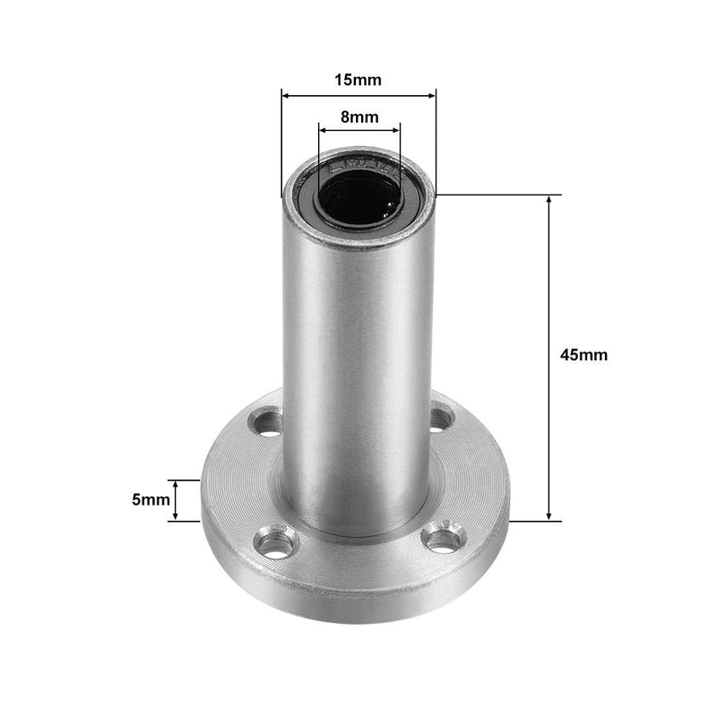 [Australia - AusPower] - uxcell LM8UU Extra Long Round Flange Linear Ball Bearings, 8mm Bore Dia, 15mm OD, 45mm Length(Pack of 2) 