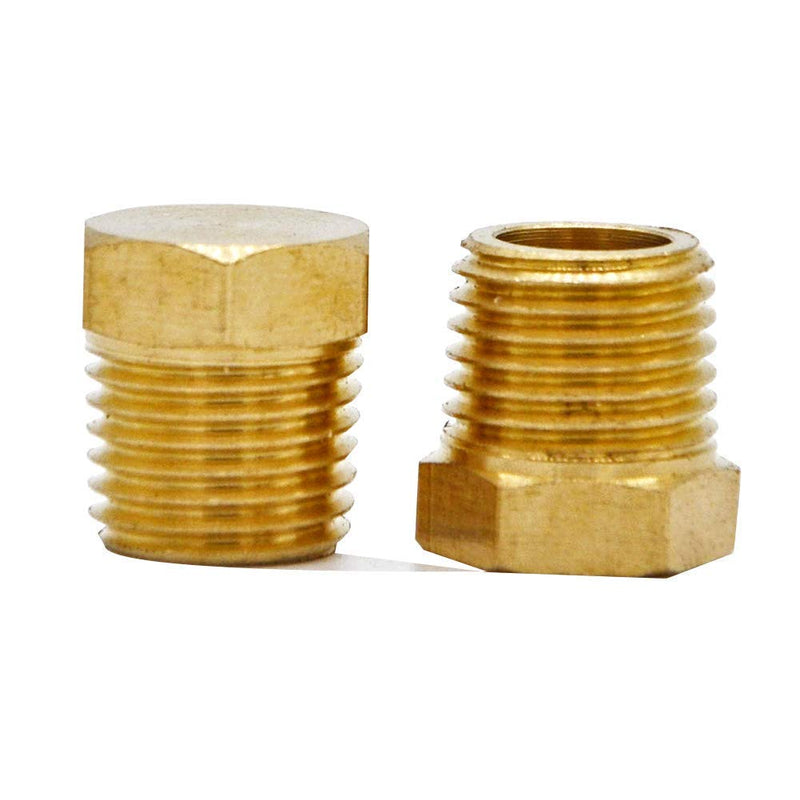 [Australia - AusPower] - YOUHO 1/4 Npt Adapter for Pipe Fittings, Brass Pipe Fitting 1/4" Hex Head Plug with Thread (3 Packs) 1/4" NPT Yellow 3 