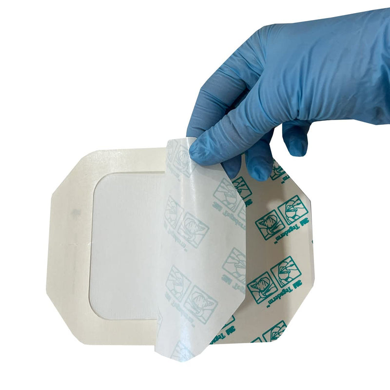 [Australia - AusPower] - Rescue Essentials - 3M Tegaderm Transparent Film Dressing - 4" x 4 3/4" - Pack of 10, White, Green 