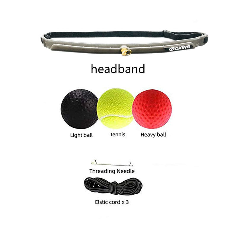 [Australia - AusPower] - Boxing Reflex Ball 3 Difficulty Level Boxing Ball with Headband Suit for Reaction, Agility, Punching Speed, Fight Skill and Hand Eye Coordination Training for Kids and Adults 3 balls 