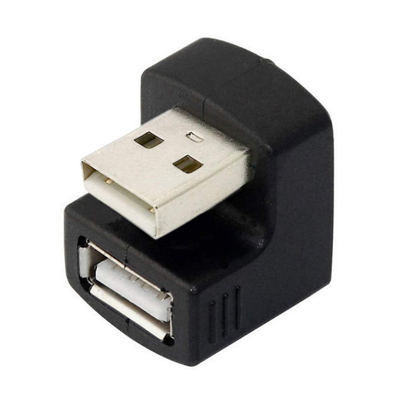 [Australia - AusPower] - Cablecc Down Angled USB 2.0 Adapter A Male to Female Extension 90 180 360 Degree Black Black Down Angled 