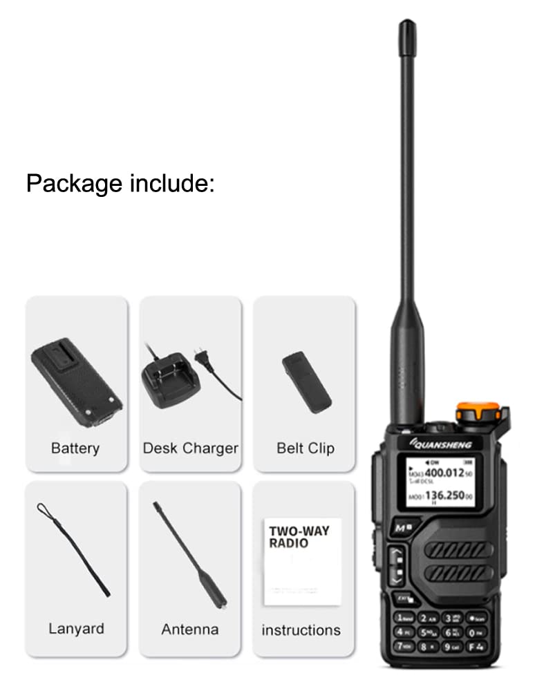 [Australia - AusPower] - UV-K5 Dual Band Radio 5 Watt Output Portable Two-Way Radio with NOAA Weather Alert Walkie Talki FM (1pc) 1pc 