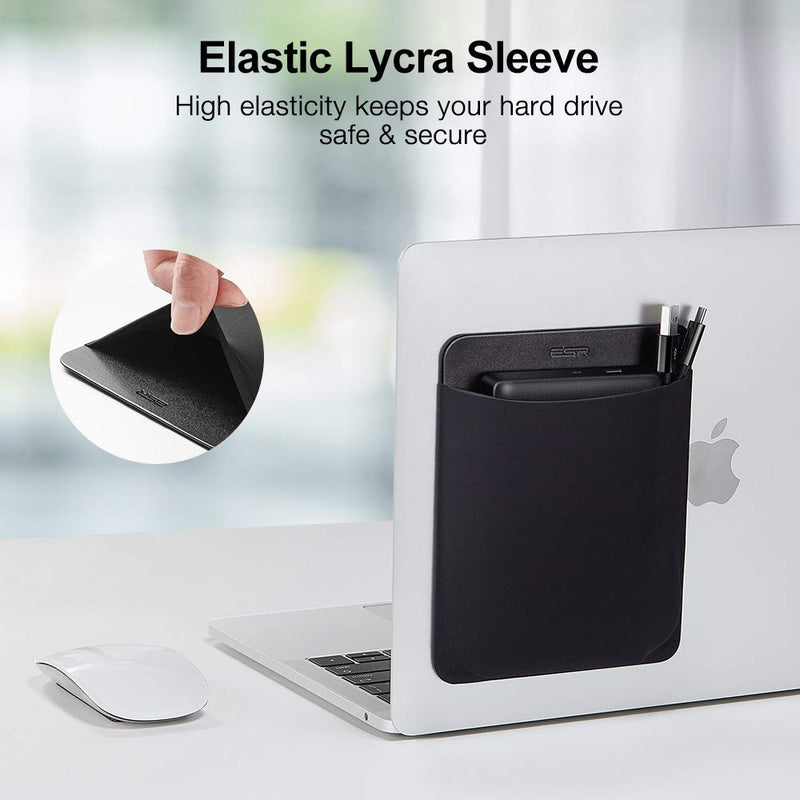 [Australia - AusPower] - ESR Portable External Hard Drive Carrying Case, Pouch Holder for Computer Accessories, Sleeve Storage Organizer for Battery Pack, Wireless Mouse, Cables, and Earphones - Black 