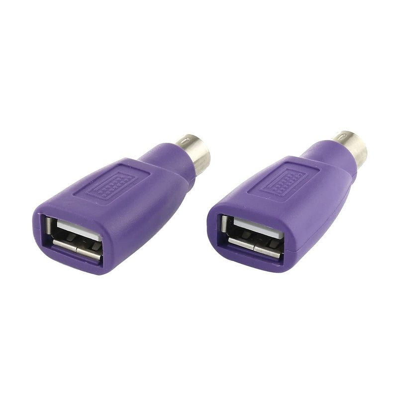 [Australia - AusPower] - DGZZI USB to PS2 Adapter 2PCS Purple USB Female to PS/2 Male Converter Adapter for Mouse and Keyboard 